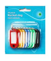 10 pack Nyckelringar med brickor
