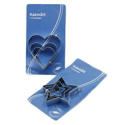 3 pack Kakmått - Hjärta eller stjärnor