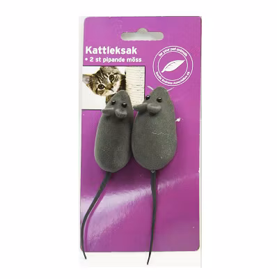 Kattleksak - 2 st pipande möss