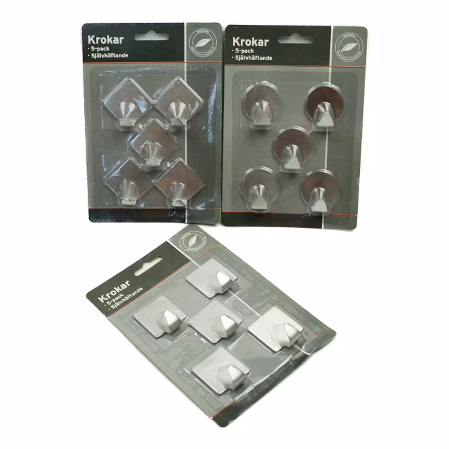 Självhäftande Krokar 5 pack