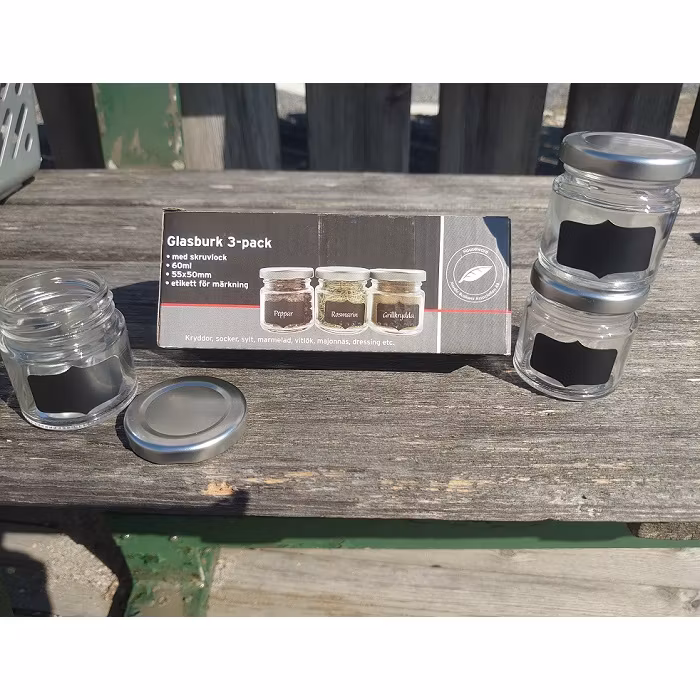 Små Glasburkar med Lock - 3 pack