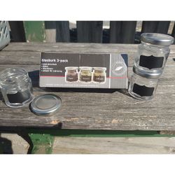 Små Glasburkar med Lock - 3 pack