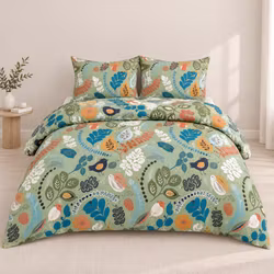 Bäddset Stormhagen Grön - 3-dels Kingsize - 100% Bomull/satin