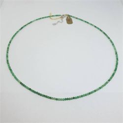 Halsband med fasettslipad 2 mm aventurin kvarts