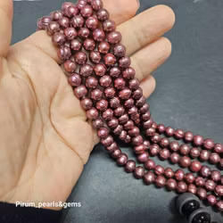 Röd-violetta pärlor 7-8 mm