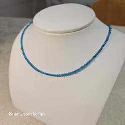 Halsband med 3 mm turkos apatitsten