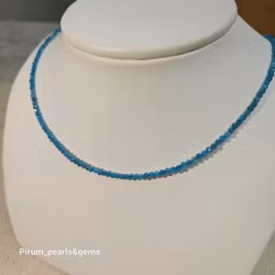 Halsband med 3 mm turkos apatitsten