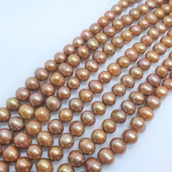 Guld bruna pärlor 8,5-9 mm