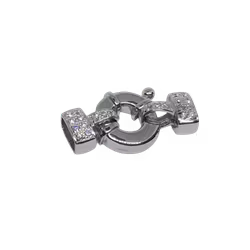 Silverlås med bling 30 mm