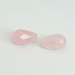 Rosenkvarts fasettslipade droppe 8x13 mm