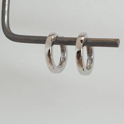 Creolring 18 mm slät blank, kantig silver