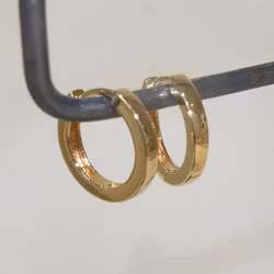 Creolring 15 mm slät blank, kantig, förgyllt silver