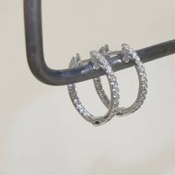 Creolring 15 mm med cubic zircon in/utsida