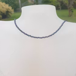 Halsband med fasettslipad 3mm safir