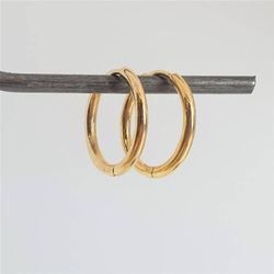 Creolring 18 mm slät blank, förgyllt silver