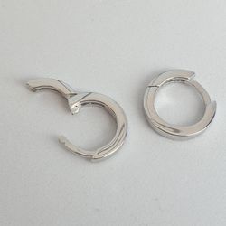 Creolring 12 mm blank yta, kantig silver