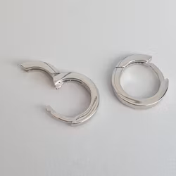 Creolring 12 mm slät blank, kantig silver