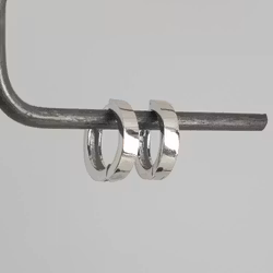 Creolring 12 mm slät blank, kantig silver