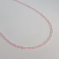 Halsband med rosenkvarts 2mm