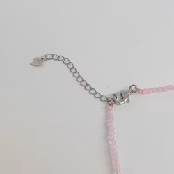 Halsband med rosenkvarts 2mm