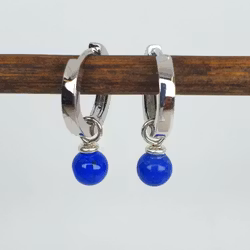 Blå lapis lazuli boll på silverögla