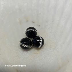 Onyx kula 10mm med bling säljes parvis