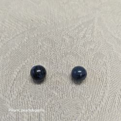 Dumorterit, blankpolerad boll 6 mm, par för örhängen