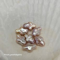 Rosa korspärlor 8x10 mm