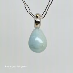 Akvamarin hänge/berlock på silverögla