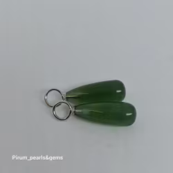 Grön lång serpentindroppe på silverögla