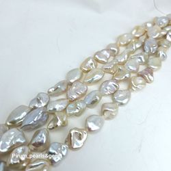 Ojämna s.k keshi naturfärgade pärlor 10x12 mm