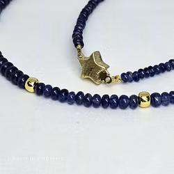 Safirhalsband rondellslipade 3,5-4,5 mm med stjärnlås