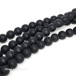 Matt svart onyx rund 8 mm