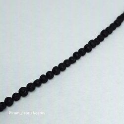 Matt svart lavasten runda ca 4 mm
