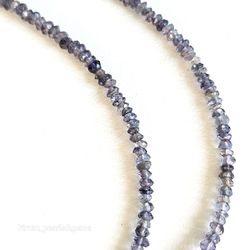 Halsband med 2 mm fasettslipad iolit
