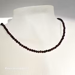 Halsband med fasettslipad 3 mm granat