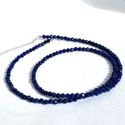Halsband med 3 mm lapis lazuli