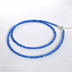 Halsband med 2mm blå agat