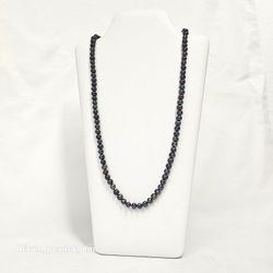 Långt "endless" pärlcollier med blå-gröna pärlor