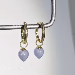 Kalcedonhänge, violett på förgylld silverögla