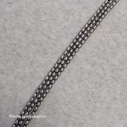 Blå små avlånga pärlor 3,5-4 mm