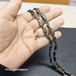 Gröna avlånga pärlor 6x14 mm