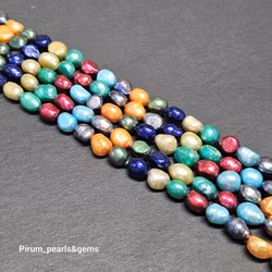 Blandade färger pärlor 8x10 mm