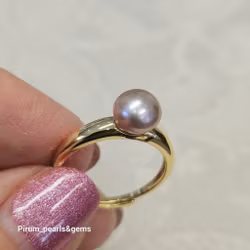 Förgylld silverring med rosa odlad pärla