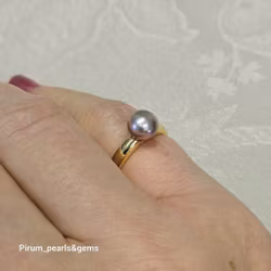 Förgylld silverring med rosa odlad pärla