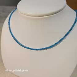 Halsband med 3 mm turkos apatitsten