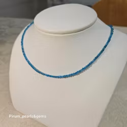 Halsband med 3 mm turkos apatitsten