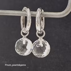 Fasettslipad bergskristall på silverögla