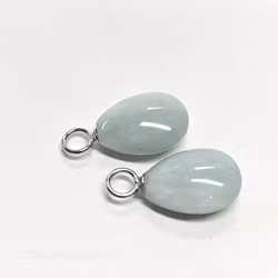 Akvamarin platt droppe på silverögla