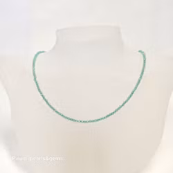 Halsband med 2 mm fasettslipad krysopras